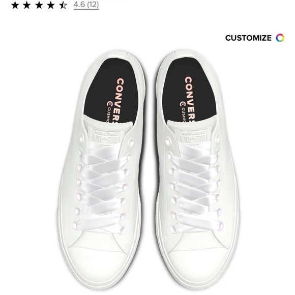 NEW 7. Custom Chuck Taylor All Star Lift Platform Wedding White - Picture 3 of 6